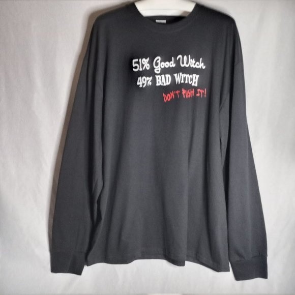 Women's Sweatshirt 50" Inch Bust Good Witch/Bad Witch Long Sleeve Oversize - Picture 1 of 5